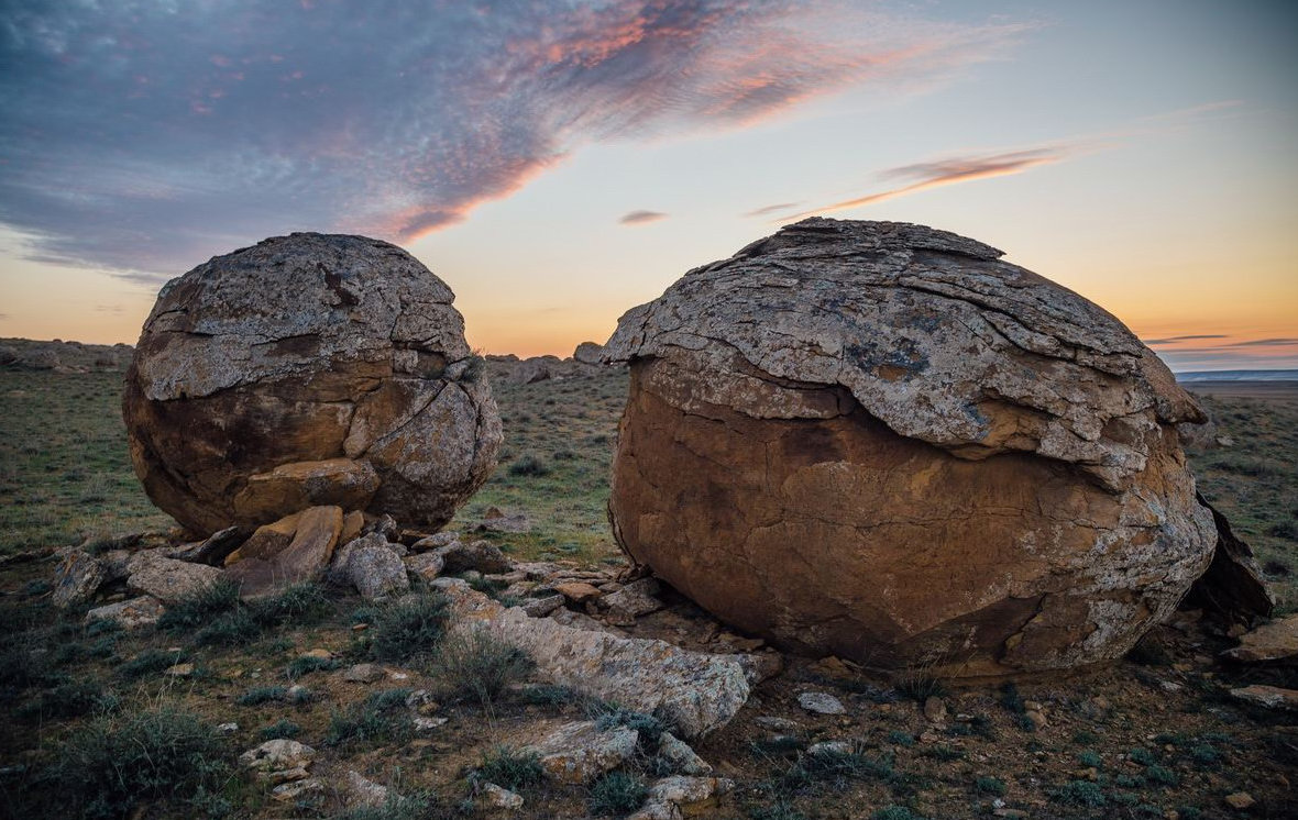 Stone balls valley in Mangyshlak, Kazakhstan